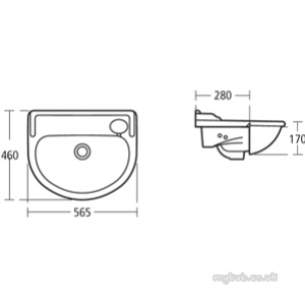 Ideal Standard Classic -  Ideal Standard Revue 560mm Two Tap Holes Semi-countertop Basin White