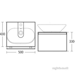 Ideal Standard Art and design Furniture -  Ideal Standard Tonic K2168 500mm 1 Drw W/h Basin Unit Lo