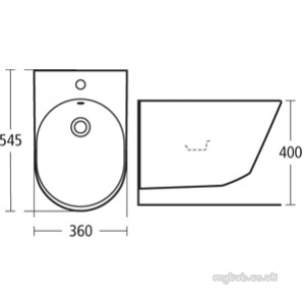 Ideal Standard Art and Design -  Ideal Standard Tonic K5050 One Tap Hole Wall Hung Bidet White