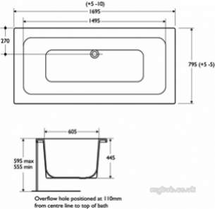 Ideal Standard Acrylic Baths -  Ideal Standard White E0025 End Panel White