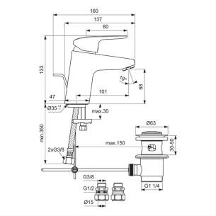 Ceraflex Basin Mixers With Pop Up Waste