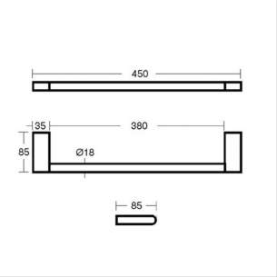 Ideal Standard Bathroom Accessories -  Ideal Standard Concept Towel Rail 450mm N1386aa