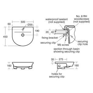 Ideal Standard Concept Air Sanitaryware -  Ideal Standard Concept Air S/ctp Basin 50x45 Wh Arc