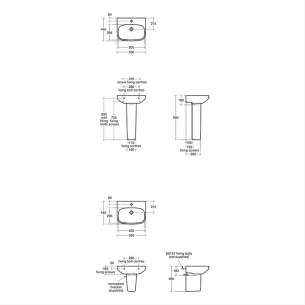 Ideal Standard Ilife Range -  Ideal Standard Is I.life A Basin 55cm 1 Th White Ukp E245801