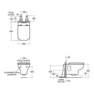 Ideal Standard Ilife Range -  Ideal Standard I.life A Wall Mounted Toilet With Rimls Plus Technology E247301