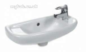 Eastbrook Sanitary Ware -  27.0391 Kompact Cloakroom Basin One Tap Hole Right Hand Wh