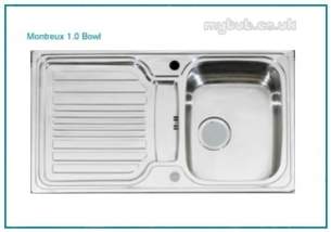 Astracast Sinks and Accessories -  Montreux 1.0b Feature Sink Pack B/steel