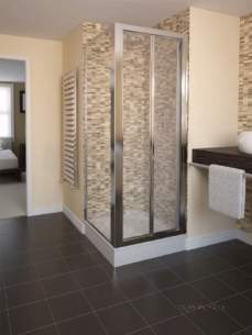 Aqualux Aqua Ranges -  Fen1113aqu White Aqua 4 Clear Glass Bi-fold Shower Door 1850x760mm