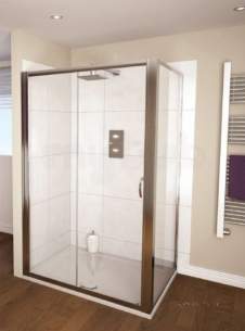 Aqualux Aqua Ranges -  Fen1145aqu Polished Silver Aqua 4 Clear Glass Sliding Shower Door 1850x1200mm