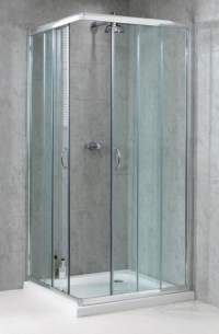 Aqualux Shine Products -  Fen0906aqu Polished Silver Shine Clear Glass Shower Side Panel 1850x900mm