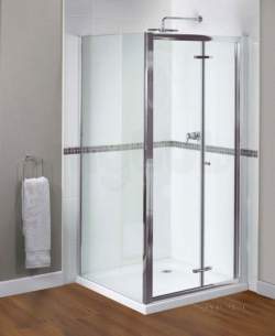 Aqualux Shine Products -  Fen1003aqu Polished Silver Shine Xtra Clear Glass Shower Side Panel 1850x800mm