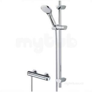 Bristan Showering -  Polished Chrome Orta Orta Thermostatic Surface Mounted Bar Shower Valve With Riser