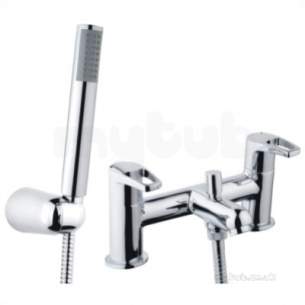 Bristan Brassware -  Bristan Sm Bsm C Polished Chrome Smile Deck Double Handle Mount Bath Shower Mixer