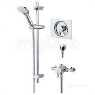 Bristan Showering -  Polished Chrome Sonique Dual Control Thermostatic Recessed Shower Valve With Riser