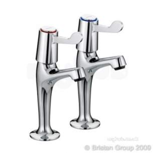 Bristan Brassware -  Bristan Val Hnk C 6 Cd Chrome Value Lever Double Hole High Neck Pillar Taps