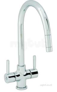 Carron Phoenix Taps And Mixers -  Carron Phoenix 2t0976 Chrome Averon Brushed Nickel Kitchen Tap With Pull Out Spray