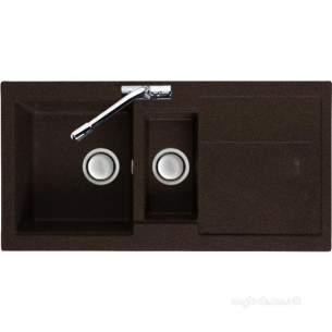 Carron Trade Sinks -  Carron Phoenix Blg150dbx4kca Espresso Bali Kitchen Sink With Large 1.5 Bowl And Drainer