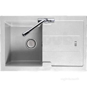 Carron Trade Sinks -  Polar White Bali Kitchen Sink Reversible With Compact Single Bowl And Drainer