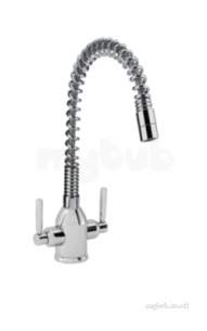 Carron Phoenix Taps and Mixers -  Carron Phoenix 2t1039 Chrome Dante Spiral Chrome Double Handle Kitchen Tap