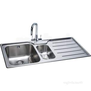 Carron Trade Sinks -  Isis Deep Square 1.5 Bowl Kitchen Sink With Right Handed Drainer