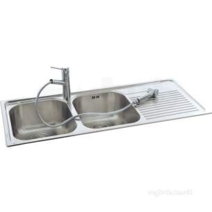 Carron Retail Sinks -  Lavella Kitchen Sink With Right Hand Double Bowls And Drainer