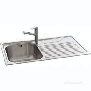 Carron Retail Sinks -  Lavella Kitchen Sink With Right Hand Single Bowl And Drainer