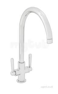 Carron Phoenix Taps and Mixers -  Carron Phoenix 2t1009 Brushed Nickel Savona Brushed Nickel Double Handle Kitchen Tap