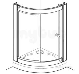 Coram Optima Shower Enclosures -  Coram Obccuwf White Optima Crescent Shower Enclosure Frame Pack 850mm