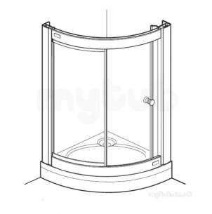 Coram Optima Shower Enclosures -  Coram Ocr12cuwf White Optima Crescent Shower Enclosure Frame Pack 1200mm