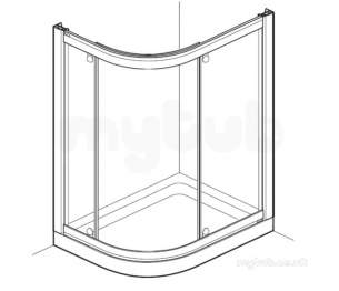 Coram Optima Shower Enclosures -  Coram Oqd108cuwf White Optima Offset Quadrant Shower Frame Set 1000x800mm