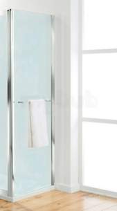 Coram Optima Shower Enclosures -  Coram Osr70suc Chrome Optima 700mm Side Panel With Rail With Satin Glass
