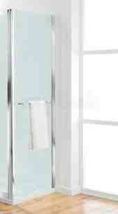 Coram Optima Shower Enclosures -  Coram Osr90suc Chrome Optima 900mm Side Panel With Rail With Satin Glass