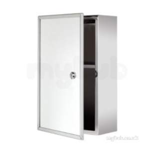 Croydex Bathroom Accessories -  Croydex Wc846005 Ss Trent Mirrored Ss Lockable Bathroom Cabinet Fixed Shelf