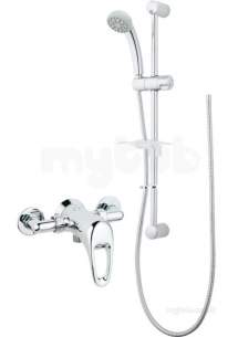 Deva Showering -  Deva Laccmanm02 Chrome Lace Manual Shower Mixer With 1 Spray Handset Rail Hose