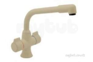 Deva Brassware -  Deva Sms172/004 Beige Sauris Beige Double Handle Kitchen Tap