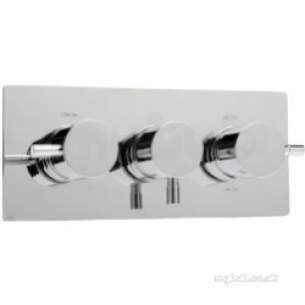 Deva Showering -  Deva Levvtrit02 Chrome Thermosurehorizontal Triple Lever Shower Valve