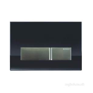 Geberit Commercial Sanitary Systems -  Geberit 115.600.sj.1 Black Glass Sigma40 Dual Flush Plate With Odour Extraction