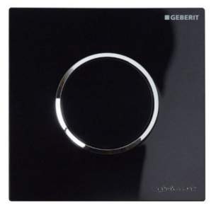 Geberit Commercial Sanitary Systems -  Sigma10 Electronic Urinal Flush Control With Hytouch/battery Pwrd Blk/gls Cp