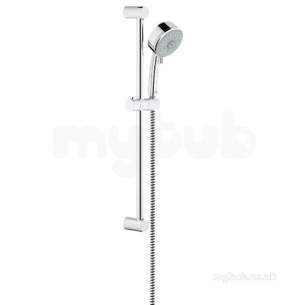 Grohe Shower Valves -  Chrome Tempesta Shower Rail Iv With 600mm Height Includes Shower Head Rail And Hose