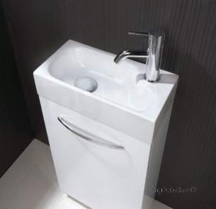 Hib Lighting Cabinets and Mirrors -  Hib 8800 White Cassino Flow Cloakroom Wash Basin One Tap Hole