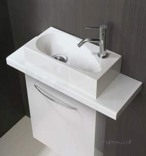 Hib Lighting Cabinets and Mirrors -  Hib 8820 White Cassino Soak Cloakroom Wash Basin One Tap Hole