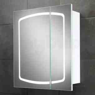 Hib Lighting Cabinets and Mirrors -  Hib 9102500 White Delaware 600x680mm Demistable Double Door Cabinet Led Illumination