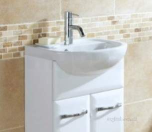 Flabeg Cabinets And Mirrors -  Hib 993.994036 White Sorrento 400mm Wash Basin One Tap Hole