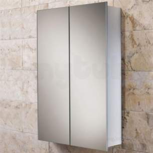 Hib Lighting Cabinets and Mirrors -  Jupiter Double Sided Mirrored Doors Bathroom Cabinet Glass Shelves