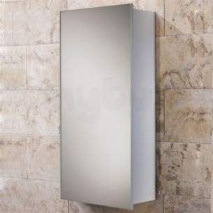 Hib Lighting Cabinets and Mirrors -  Hib 43500 Aluminium Mars Single Door Bathroom Cabinet Double Sided Mirrored Door