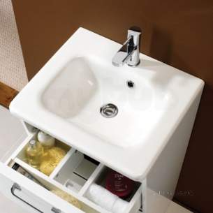 Hib Lighting Cabinets and Mirrors -  Hib 8840 White Palamas 500mm Drop-in Wash Basin One Tap Hole