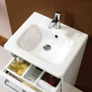 Hib Lighting Cabinets and Mirrors -  Hib 8850 White Palamas 600mm Drop-in Wash Basin One Tap Hole