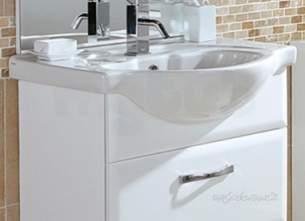 Flabeg Cabinets And Mirrors -  Hib 993.996551 White Sorrento 650mm Wash Basin One Tap Hole