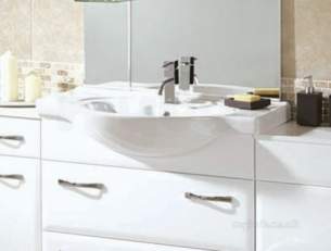 Flabeg Cabinets And Mirrors -  Hib 993.998536 White Sorrento 850mm Drop-in Wash Basin One Tap Hole