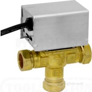 Thornmyson Boiler Spares -  White V4073 Motorised Mid-position Diverter Valve With 22mm Compression